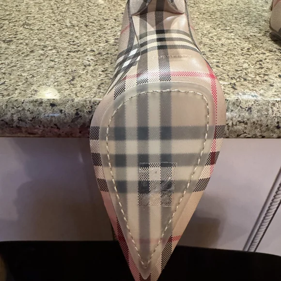 Burberry Women's Checkered Heels - Beige, Black, and Red - Picture 3 of 7